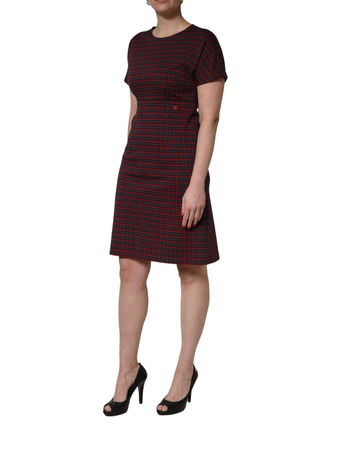 Dolce & Gabbana checkered sheath dress – red/black