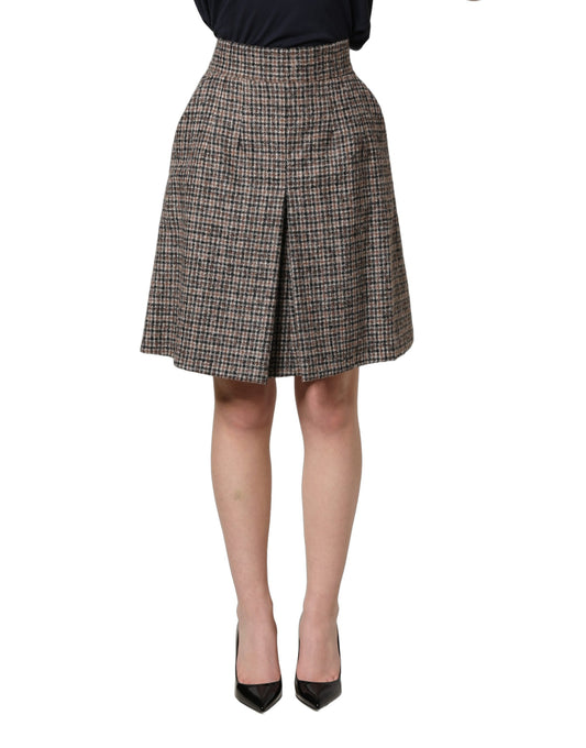 Brown Dolce & Gabbana tweed mini skirt