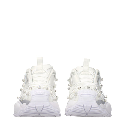 Versace White Fabric Sneakers