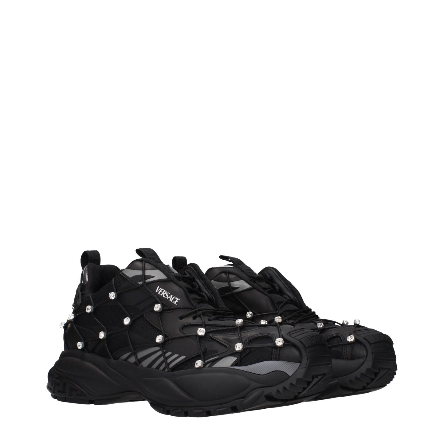 Versace Black Fabric Sneakers