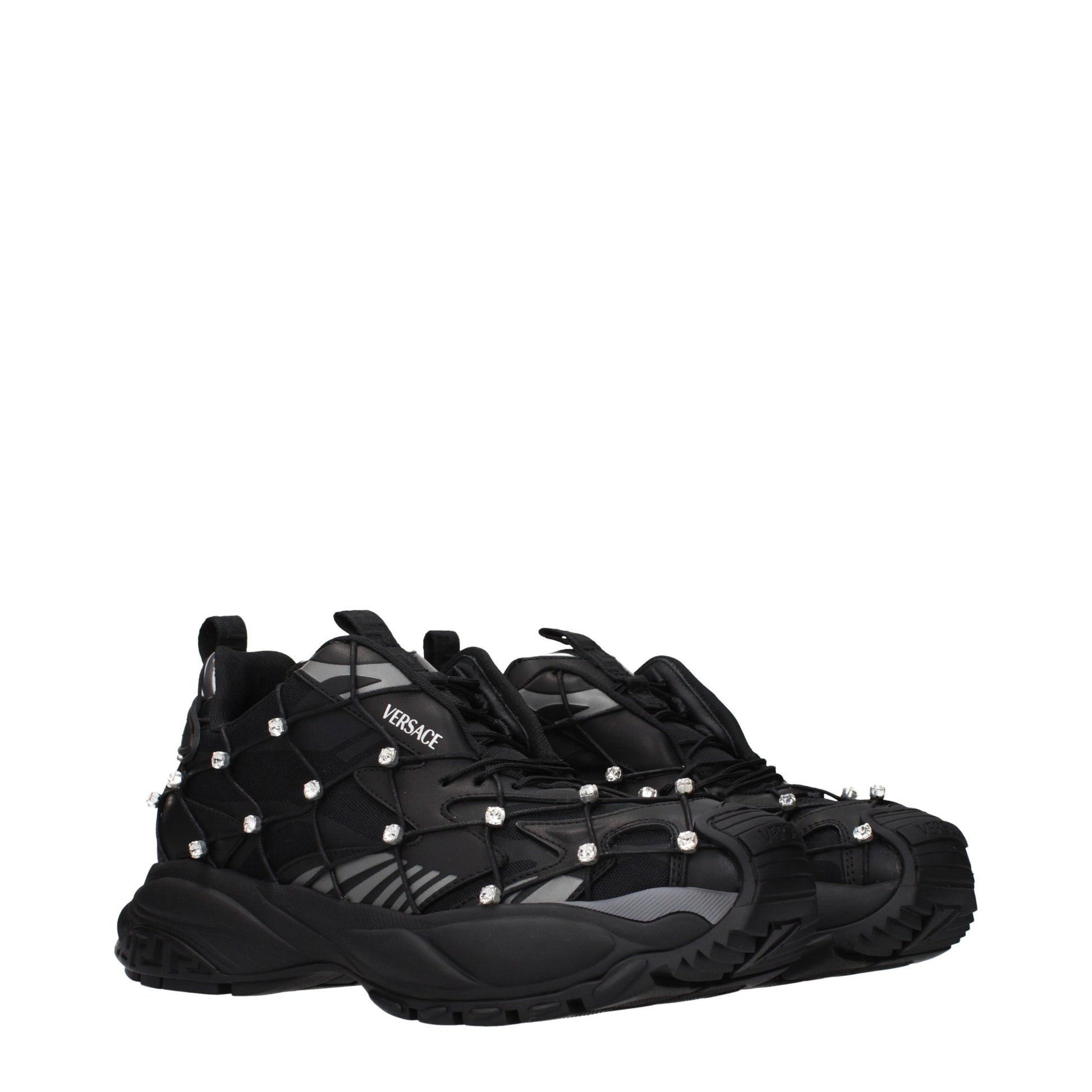 Versace Black Fabric Sneakers