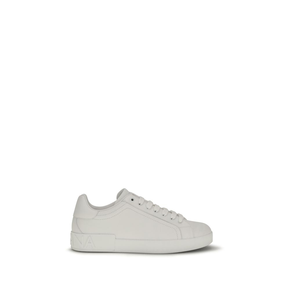 Dolce & Gabbana Portofino calf leather sneakers – white