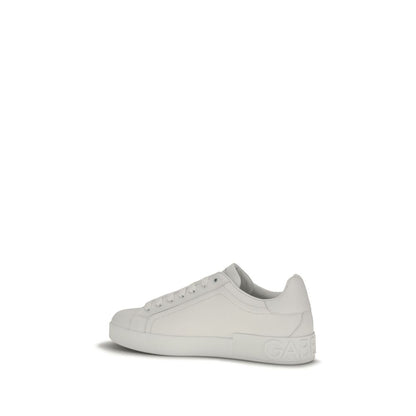 Dolce & Gabbana Portofino calf leather sneakers – white