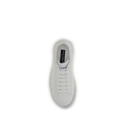 Dolce & Gabbana Portofino calf leather sneakers – white