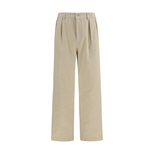 Prada Straight-Leg Cotton Trousers – Beige