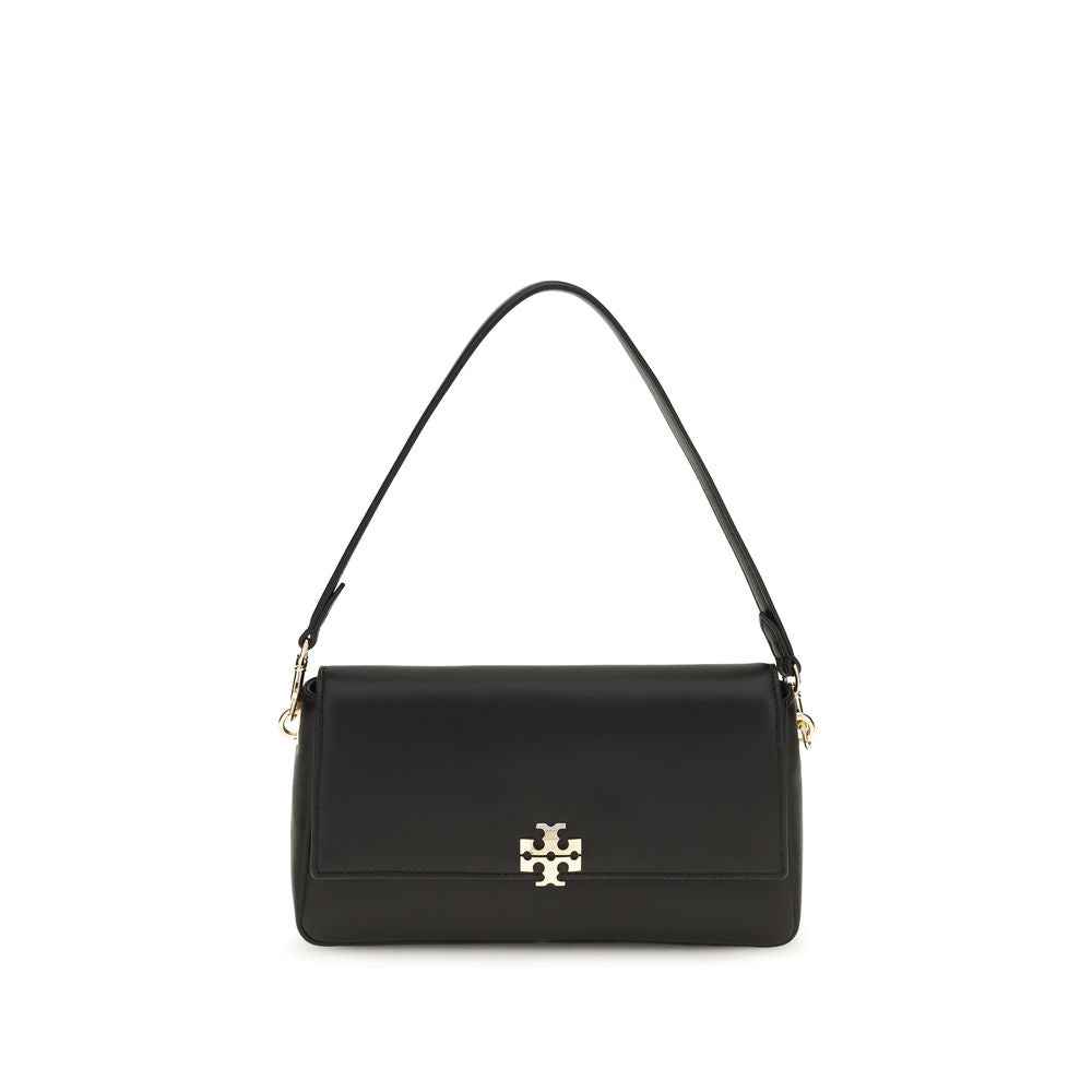 Tory Burch Charlie Calf Leather Shoulder Bag – Black