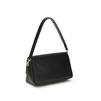 Tory Burch Charlie Calf Leather Shoulder Bag – Black