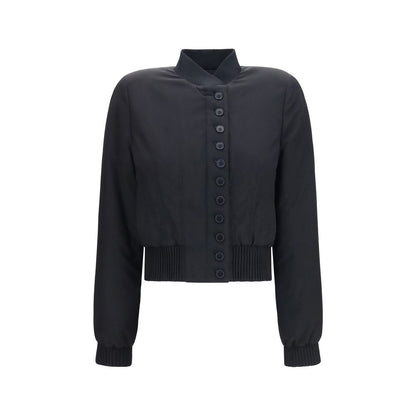 Alexander McQueen black polyester bomber jacket