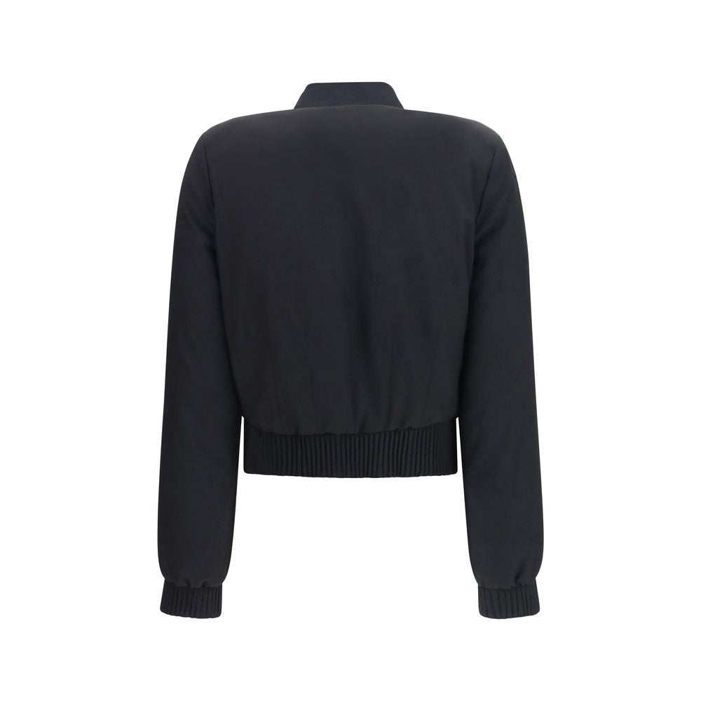 Alexander McQueen black polyester bomber jacket