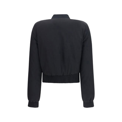 Alexander McQueen black polyester bomber jacket