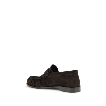 Saint Laurent Brown Calf Leather Bos Taurus Slip-On Loafers