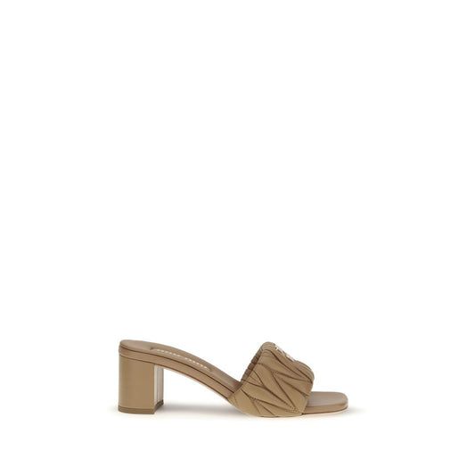 Miu Miu Beige Lamb Ovis Aries Aries Platform Sandals
