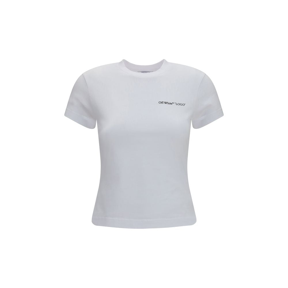 Off-White White Slim-Fit Cotton-Blend T-Shirt
