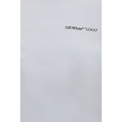 Off-White White Slim-Fit Cotton-Blend T-Shirt