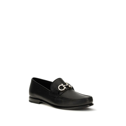Ferragamo Gancini Calf Leather Loafers – Black