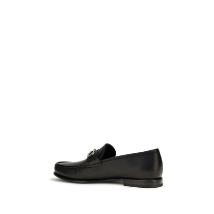 Ferragamo Gancini Calf Leather Loafers – Black