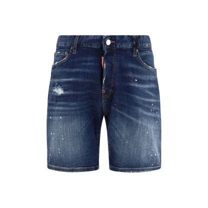 Dsquared² Blue Cotton Denim Bermuda Shorts