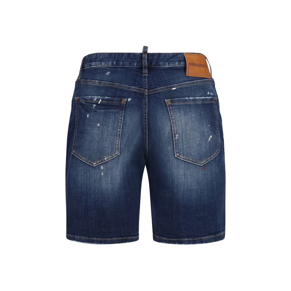 Dsquared² Blue Cotton Denim Bermuda Shorts