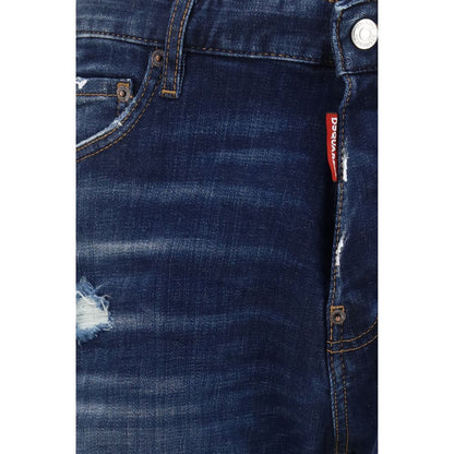 Dsquared² Blue Cotton Denim Bermuda Shorts