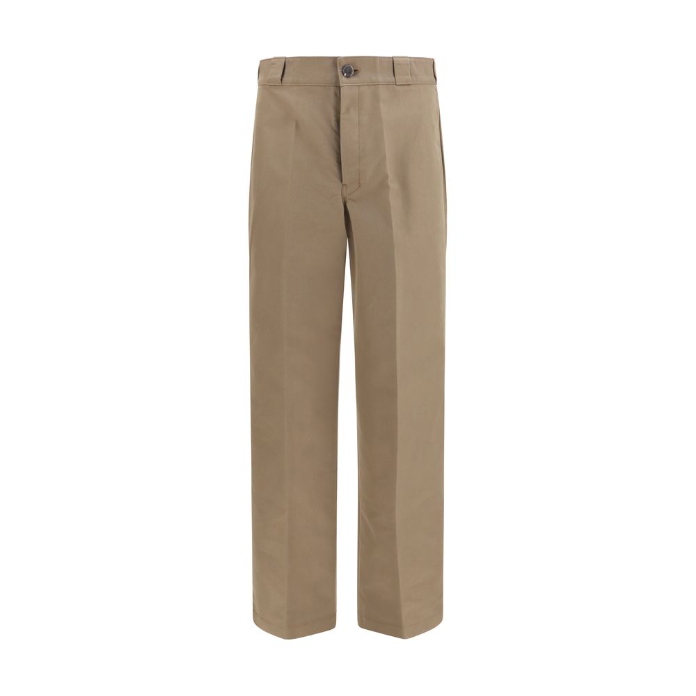 Prada wide-leg bukser i teknisk canvas – brun