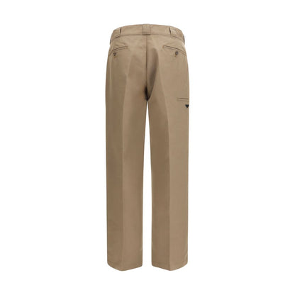 Prada wide-leg bukser i teknisk canvas – brun