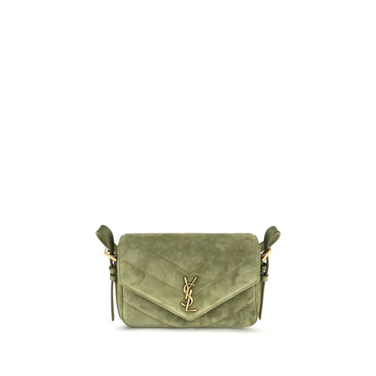 Saint Laurent LouLou matelassé bicolor suede shoulder bag