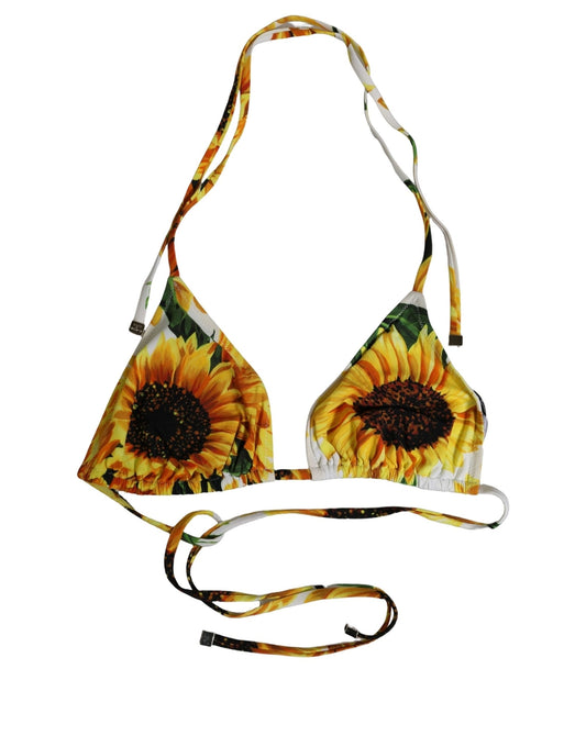 Dolce & Gabbana sunflower-print halter bikini top