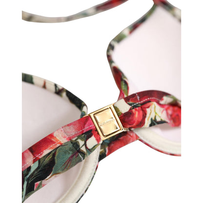 Dolce & Gabbana Multicolor Floral Print Beachwear Bikini Top