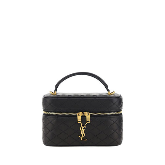 Saint Laurent Black Vanity Gaby Shoulder Bag in Calf Leather