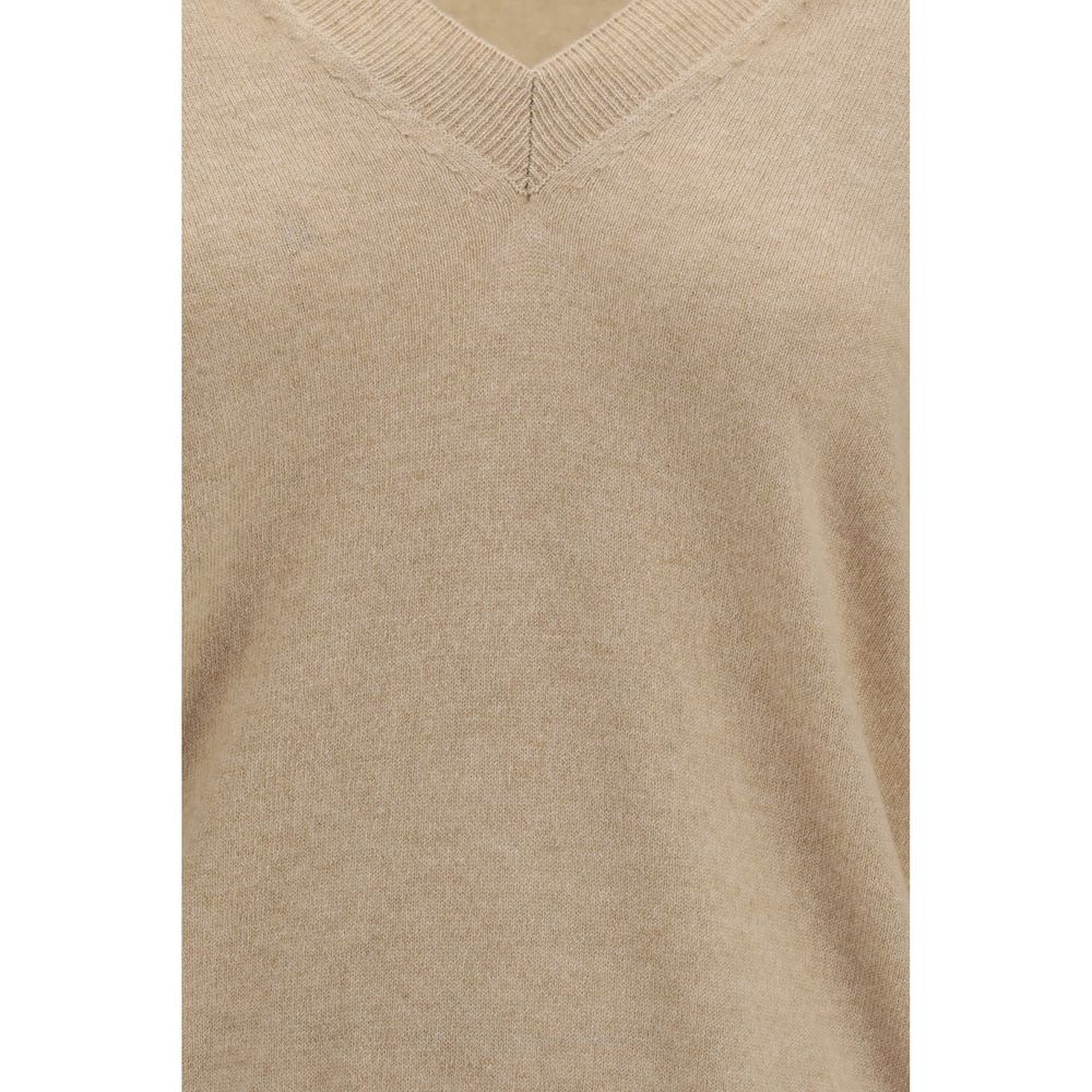 Malo Cashmere V-Neck Sweater – Beige