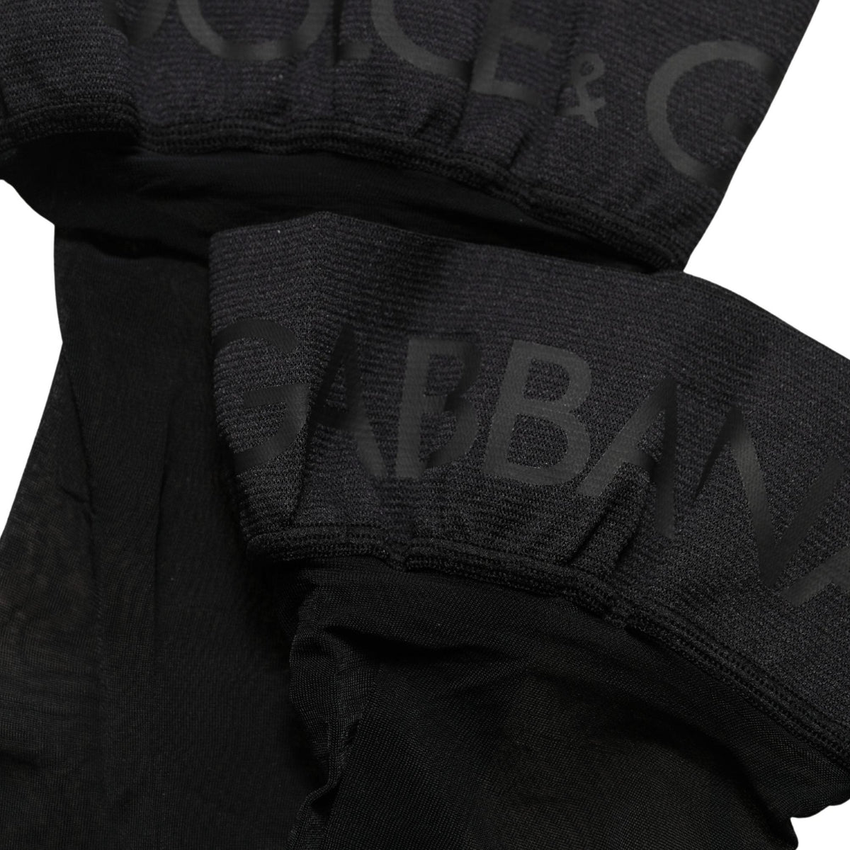 Dolce & Gabbana Black Nylon Logo Calf Long Women Accessory Socks