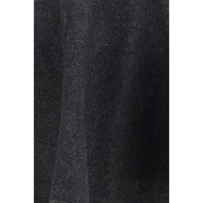 Ganni Gray Wool Oves Aries Midi Skirt