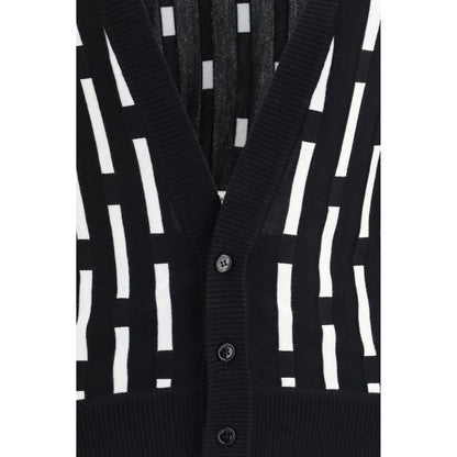 Versace Gianni Dashes cardigan i uld – multifarvet