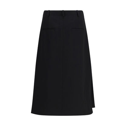 Fendi Black Wool Oves Aries Midi Skirt