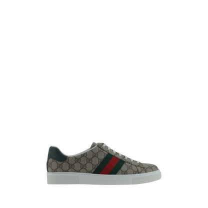 Gucci beige GG Supreme fabric low top sneakers