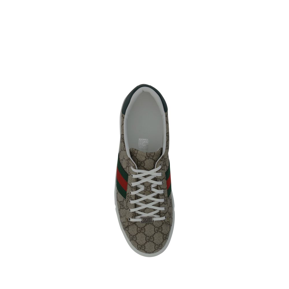 Gucci beige GG Supreme fabric low top sneakers