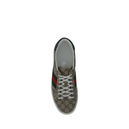 Gucci beige GG Supreme fabric low top sneakers