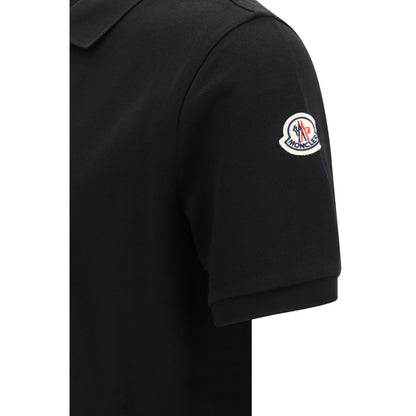 Moncler Black Cotton Polo Shirt