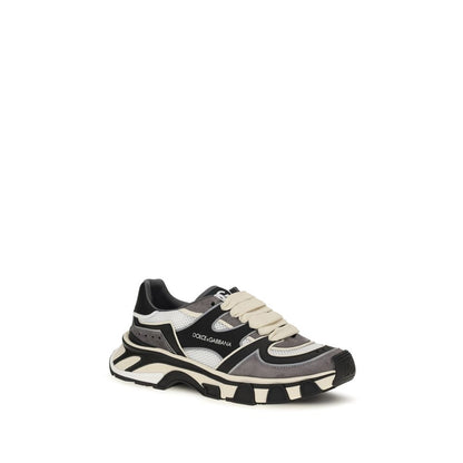 Dolce & Gabbana Gray Calf Leather Bos Taurus Chunky Sneakers