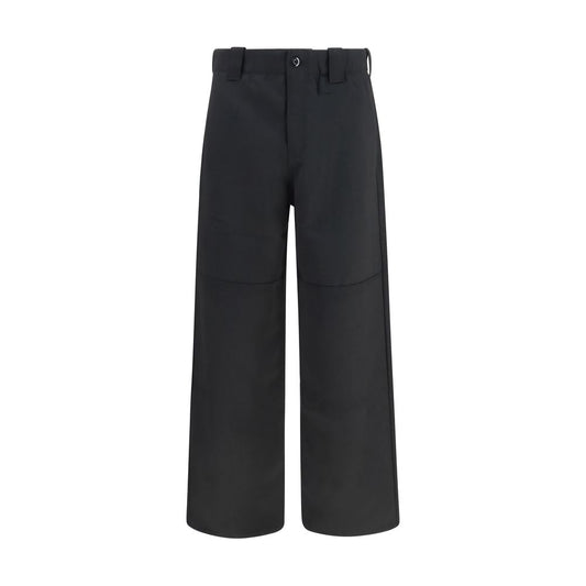 Kenzo Reinforced-Knee Wool Chino Trousers – Black