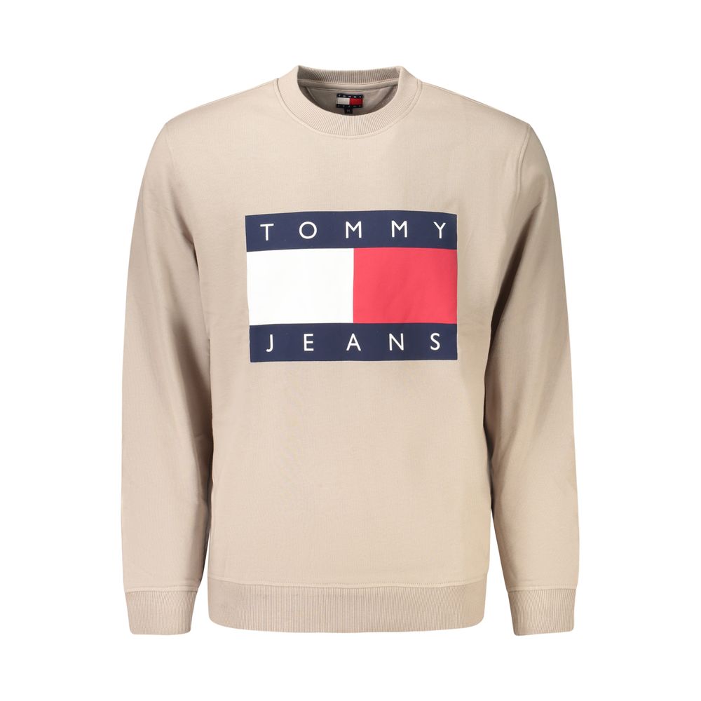 Beige Tommy Hilfiger men's sweatshirt in regenerative cotton