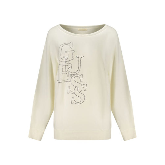 Guess Jeans Rhinestone and Sequin Sweatshirt – White