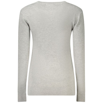 Guess Jeans Rhinestone and Embroidered Sweatshirt – Grey