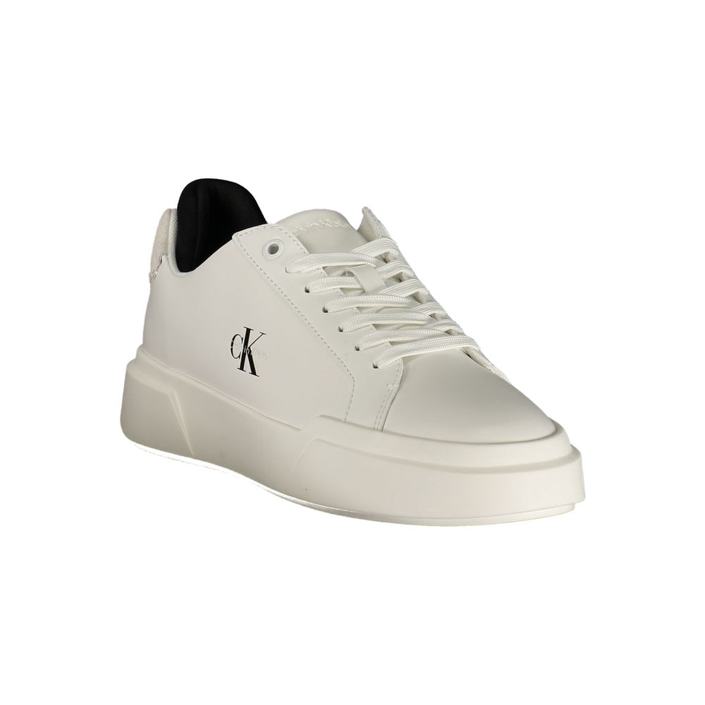 Calvin Klein Sneakers with Black-and-White Details – White