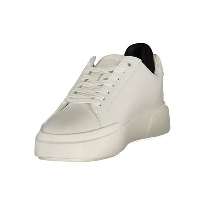 Calvin Klein Sneakers with Black-and-White Details – White