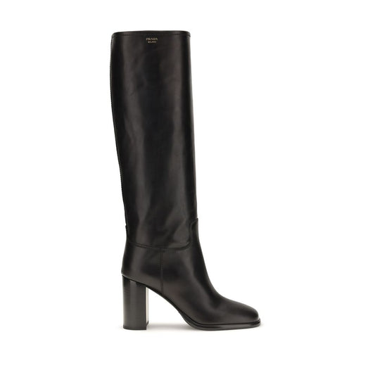 Prada High Calf-Leather Boots – Black