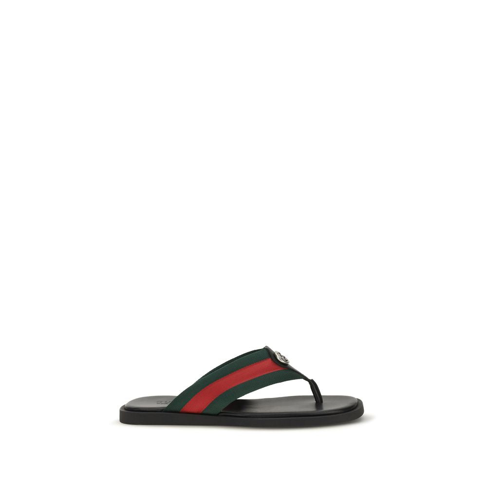 Gucci Black Nylon Flip-Flop Sandals