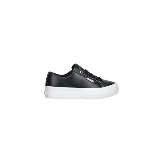 Calvin Klein Jeans VULC FLATF Low-Top Leather Sneakers – Black