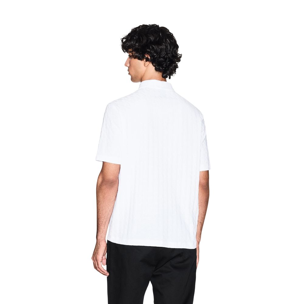Armani Exchange White Cotton Polo Shirt