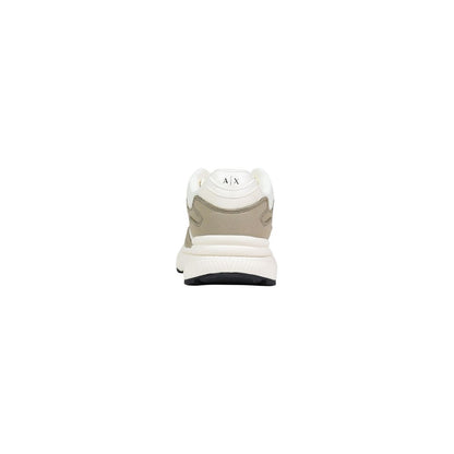 Armani Exchange trainers with a grey-green heel detail, rear view